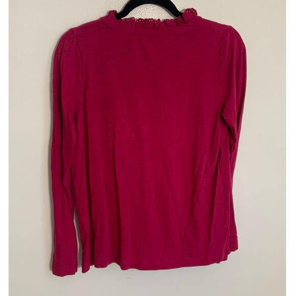Loft Magenta Long Sleeve shirt size medium - Picture 4 of 6